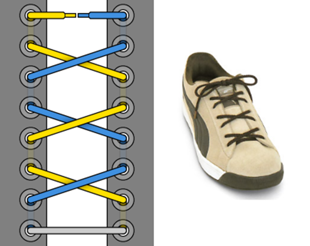 Как красиво завязать шнурки на кроссовках 5 дырок пошагово